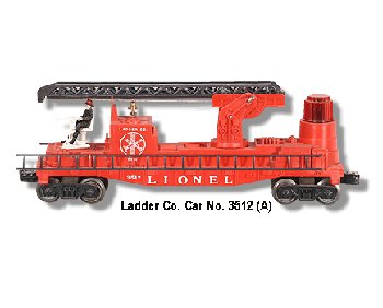 Lionel Trains No.3512 Fireman and Ladder Car